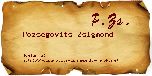 Pozsegovits Zsigmond névjegykártya