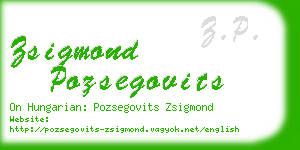 zsigmond pozsegovits business card
